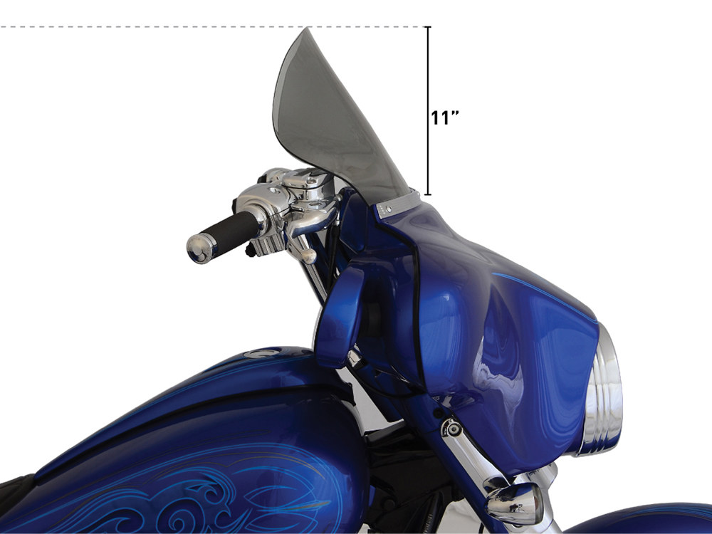 11.5in. Flare Windshield – Tinted. Fits Electra Glide & Street Glide 1996-2013.