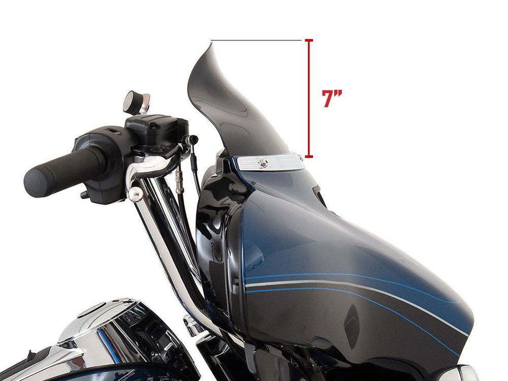 6.5in. Flare Windshield – Tinted. Fits Electra Glide, Tri Glide & Street Glide 2014up.