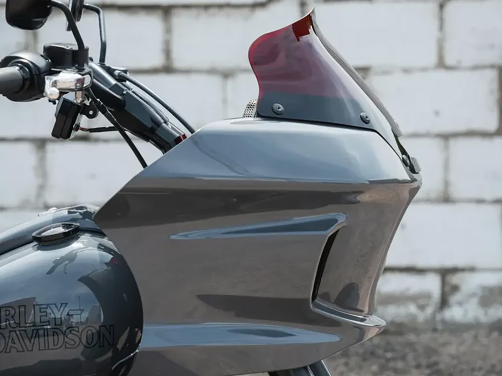 6in. Flare Windshield - Red. Fits Low Rider ST 2022up - Klock Werks