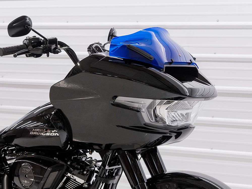 KLOCK WERKS 8in. Sports Flare Kolor Windshield - Blue. Fits CVO Road Glide 2023up & Road Glide 2024up