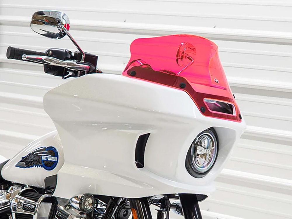 8in. Flare Kolor Windshield - Pink Ice. Fits Low Rider ST 2022up - Klock Werks