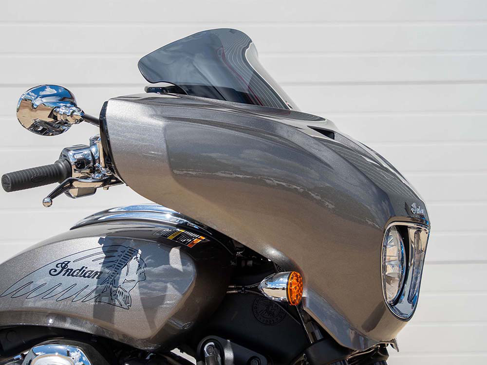 KLOCK WERKS 9in. Flare Windshield - Dark Smoke. Fits Indian Chieftain PowerPlus & Roadmaster PowerPlus 2025up