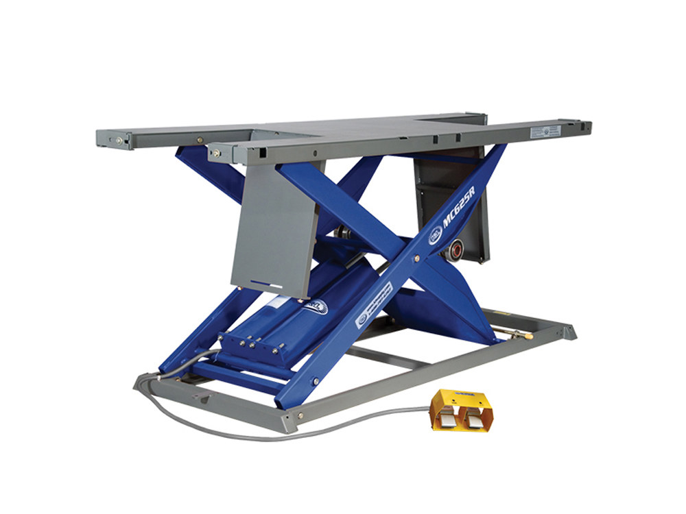 MC625R Bike Lift with Lifting Capacity of 1750 lbs & 29.5in. x 86.5in. Deck - Blue.