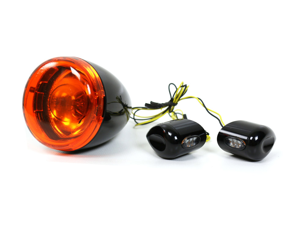 Front Turn Signals Mini Elypse Amber Smoked – Black. Fits Road Glide 2015-2023 and Low Rider ST 2022up.