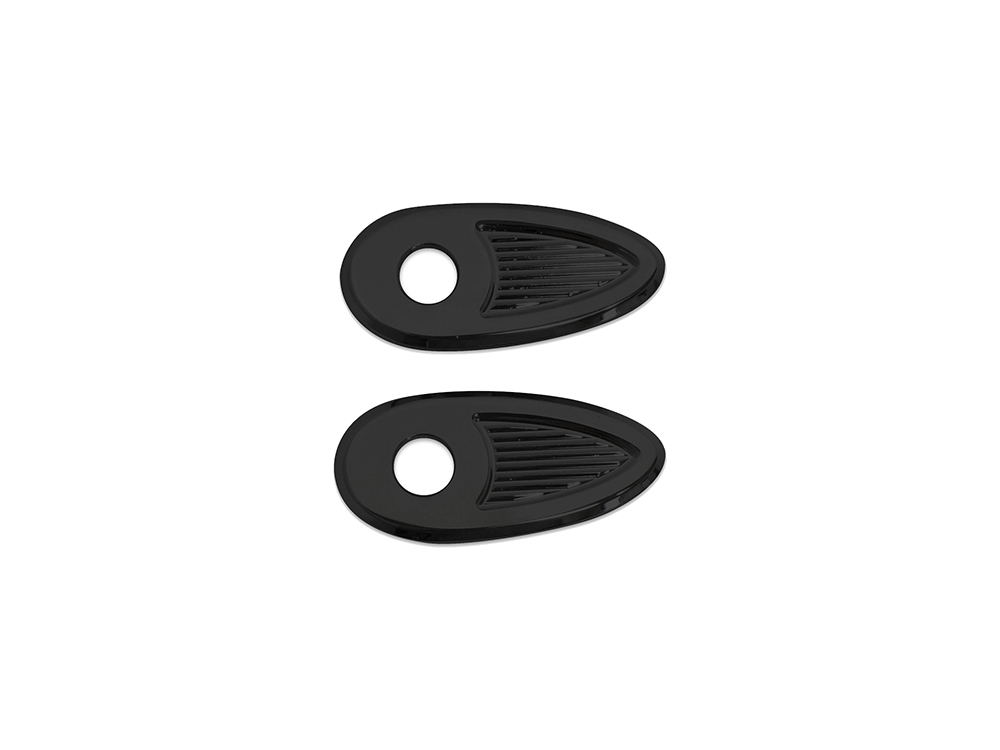Turn Signal Block Off Strut Plates - Black. Fits Most Big Twin 2002up & Sportster 2002-2021