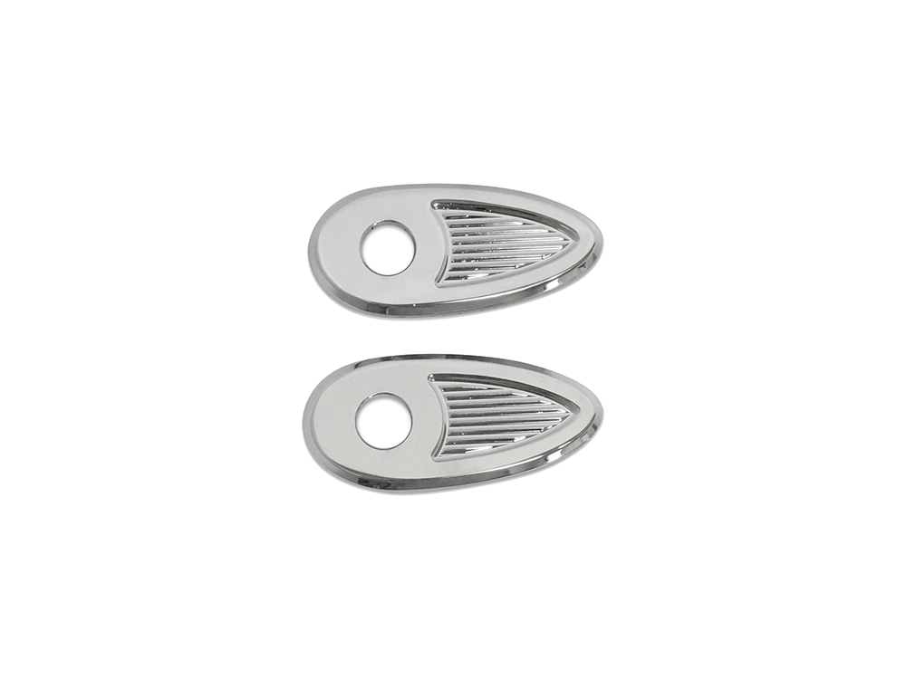 Turn Signal Block Off Strut Plates - Chrome. Fits Most Big Twin 2002up & Sportster 2002-2021