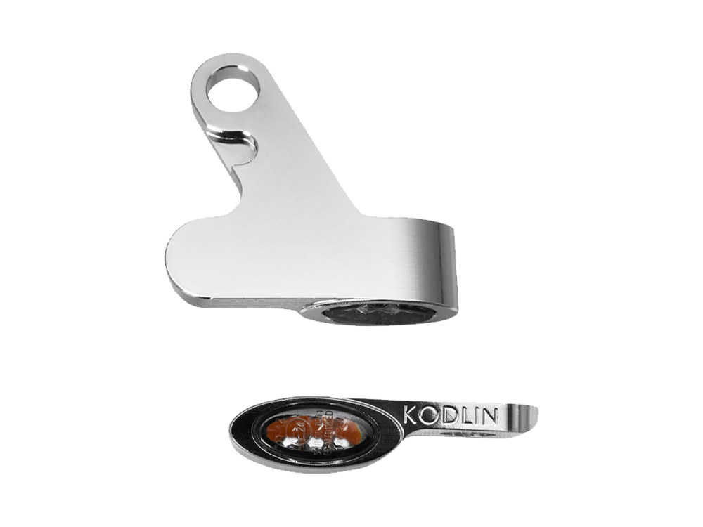 Elypse Under Perch DRL Turn Signals – Chrome. Fits Softail 2015up & Touring 2009up Models with Cable Clutch.