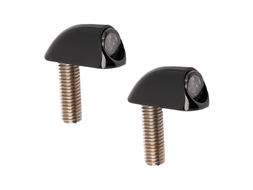 Neowise Bullet Smooth Front Turn Signals with Running Lights - Black. Fits Low Rider ST 2022up.