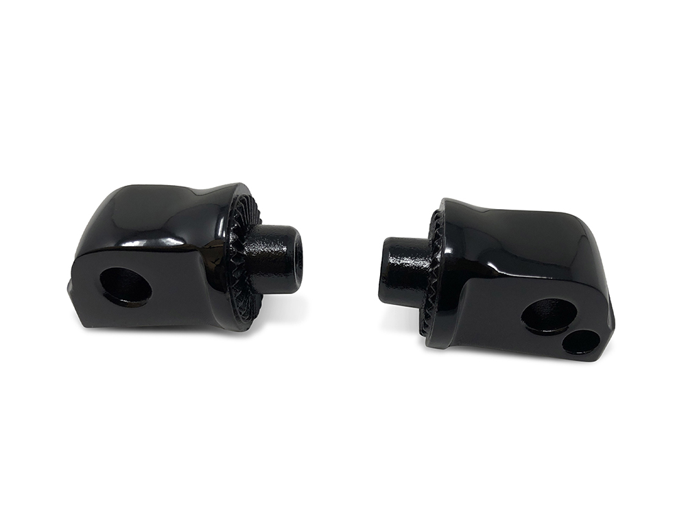 Rear Splined Footpeg Mounts - Black. Fits Softail 2018up, Pan America 2021up & Sportster S 2021up