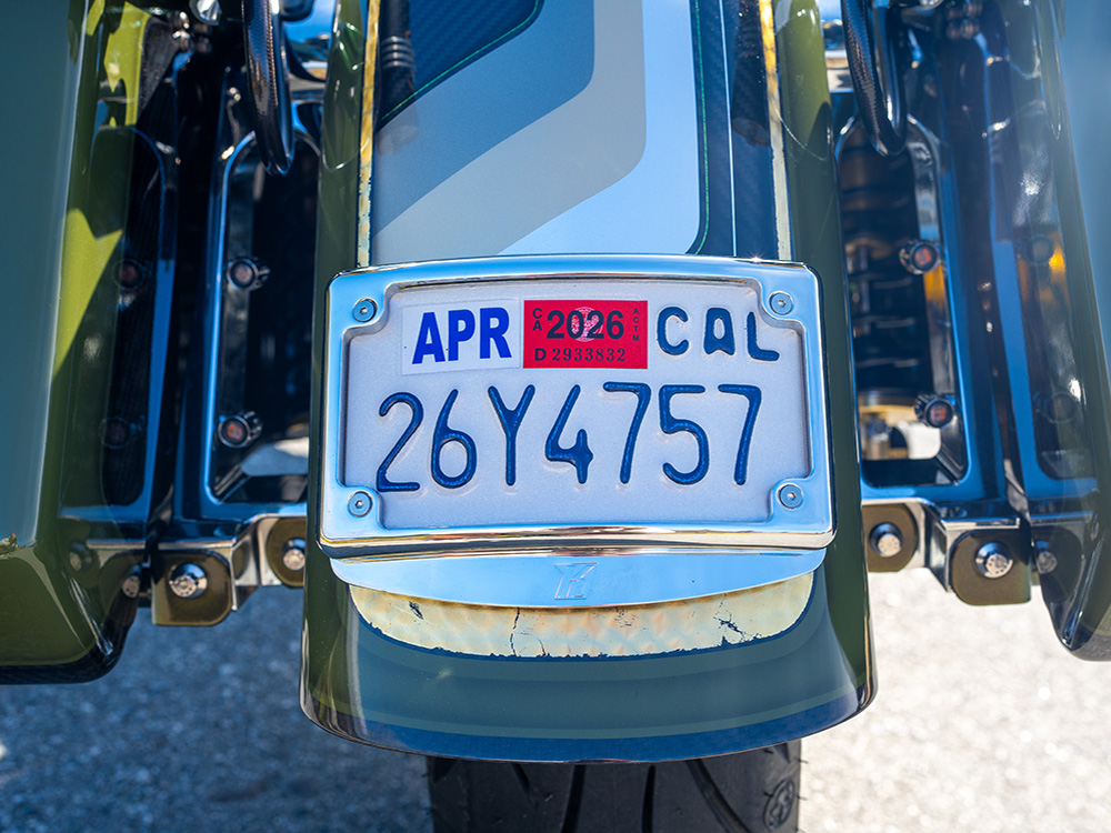 KODUSA Curved Radius Number Plate Kit - Chrome. Fits CVO Touring 2023up & Street Glide & Road Glide 2024up