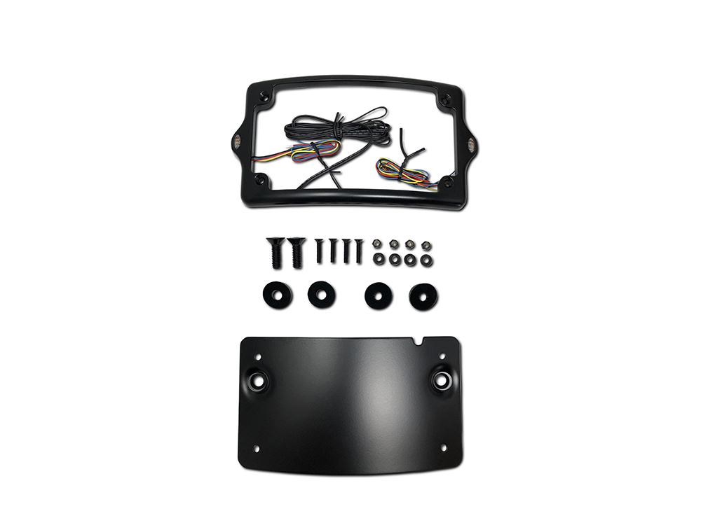 Elypse 3-1 Curved LED Number Plate Kit - Black. Fits most Touring 2013up.