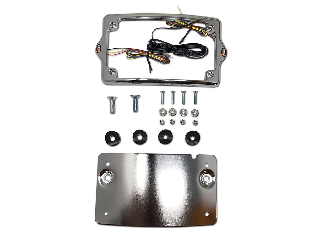 Elypse 3-1 Curved LED Number Plate Kit - Chrome. Fits most Touring 2013up.