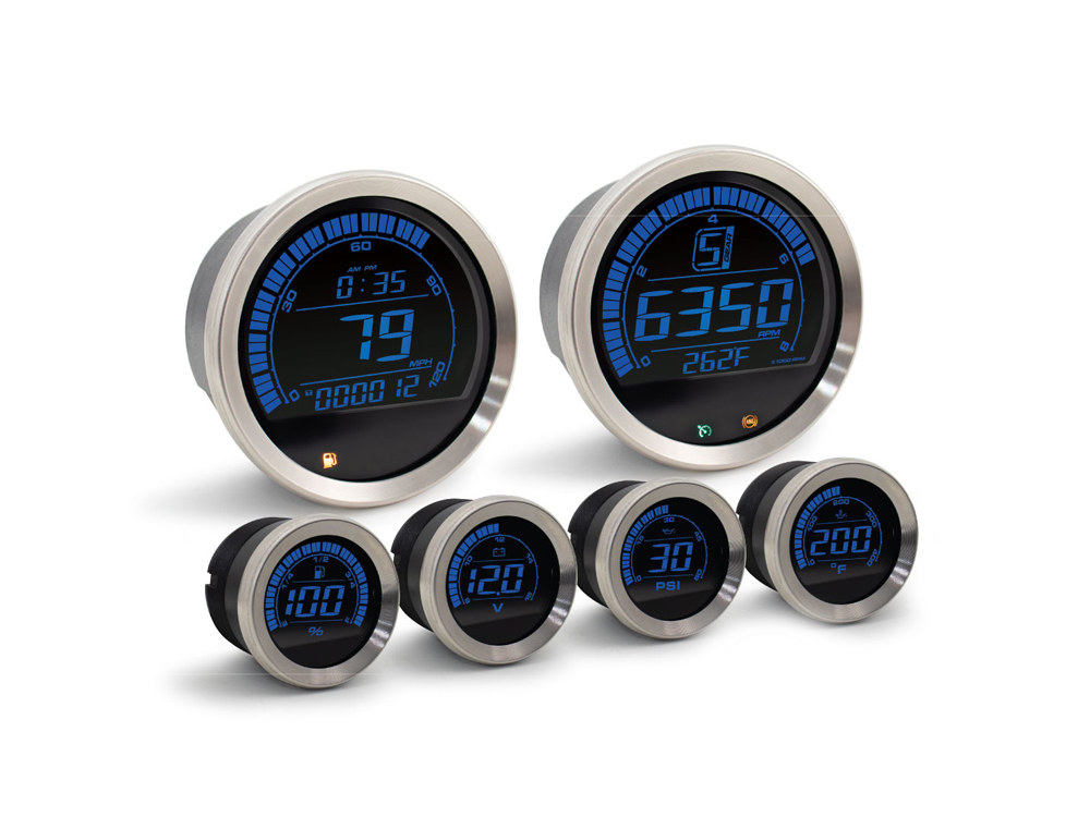 Speedometer & Tachometer – 6 Gauge Kit – Silver. Fits Touring 2004-2013 with Fairing.