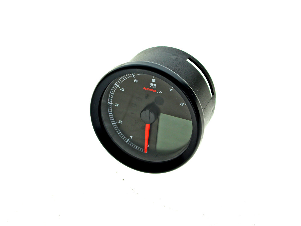 3-3/8in. Round Speedometer with Tachometer - Black. Fits Dyna 2004-2011, Sportster 2004-2013 & Rocker 2008-2010.