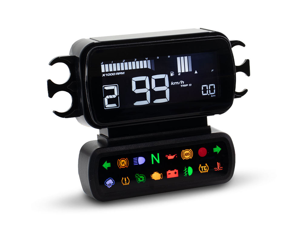 Speedometer/Tachometer – Black. Fits Touring 2014up when Running Late Model Breakout/Street Bob Gauge Housing