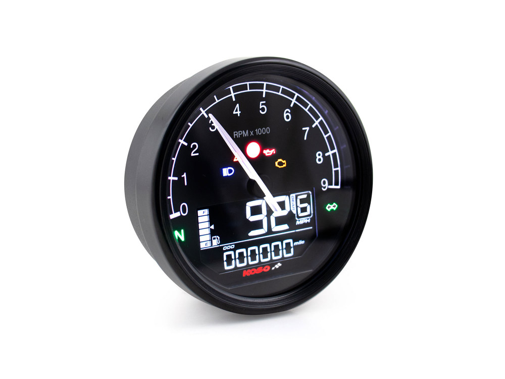 3-7/16in. Digital Speedometer with Tachometer - Black.