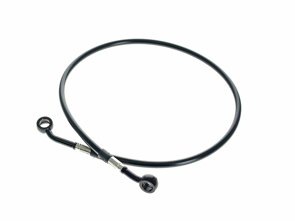 Rear Brake Line - Black. Fits Softail 2018-2024 with Kraus Rear Radial Caliper & Bracket