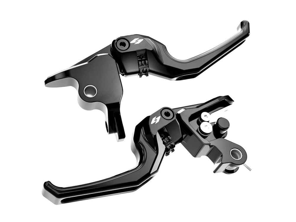 Talon Adjustable Levers - Black. Fits CVO Touring 2023up & Street Glide & Road Glide 2024up - Kraus Moto