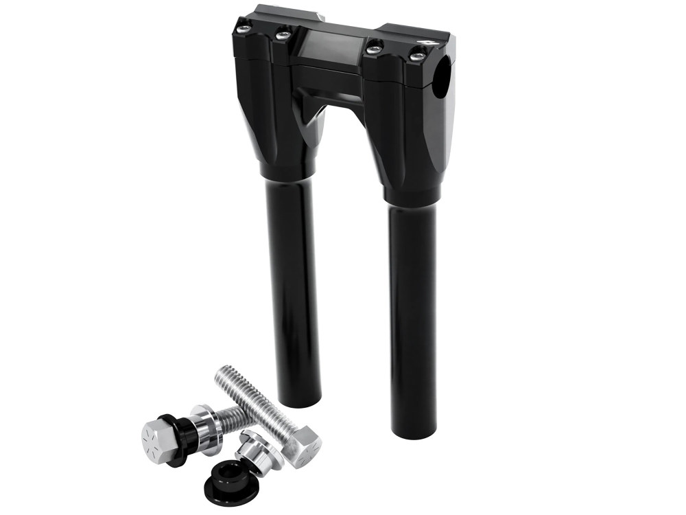 10in. Straight x 1-1/8in. Clamp Isolated Riser Kit - Black. Fits 1-1/8in. Handlebar