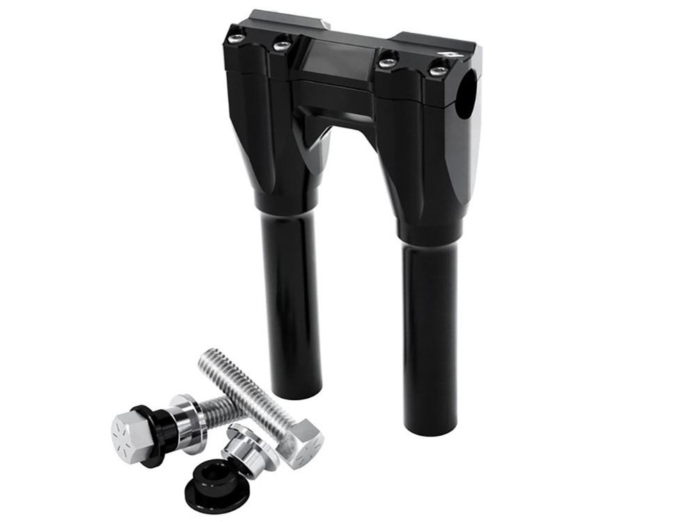 8in. Straight x 1-1/8in. Clamp Isolated Riser Kit - Black. Fits 1-1/8in. Handlebar