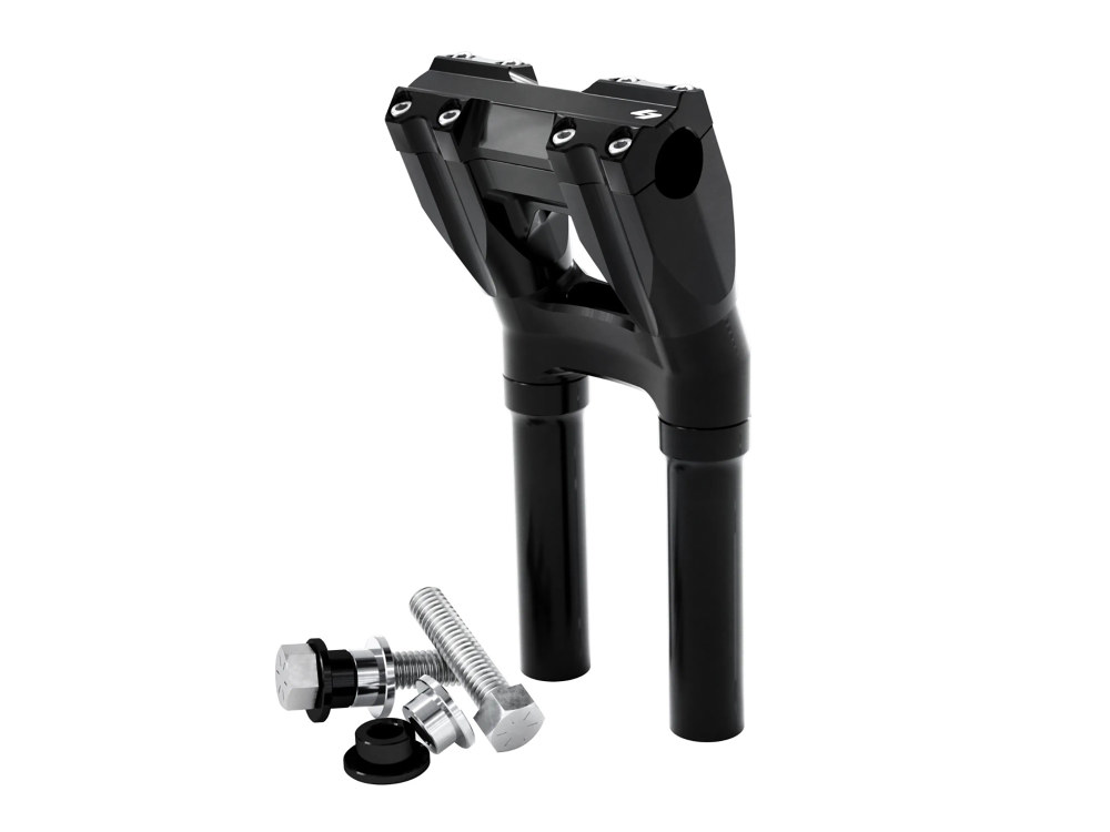 10in. Kickback x 1-1/8in. Clamp Isolated Riser Kit - Black. Fits 1-1/8in. Handlebar
