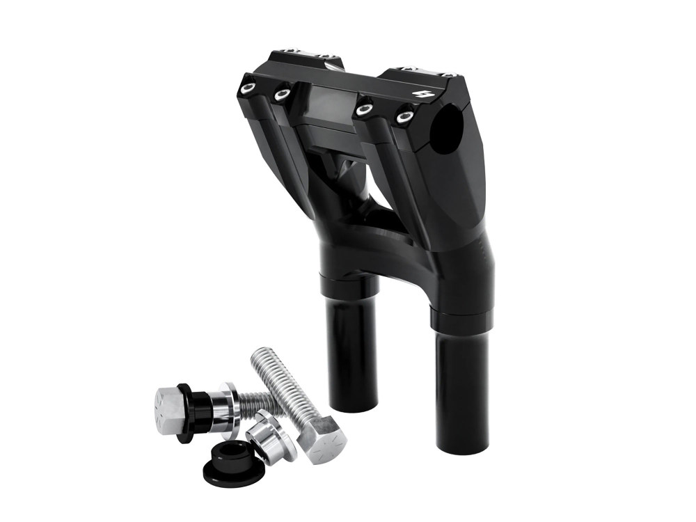 8in. Kickback x 1-1/8in. Clamp Isolated Riser Kit - Black. Fits 1-1/8in. Handlebar