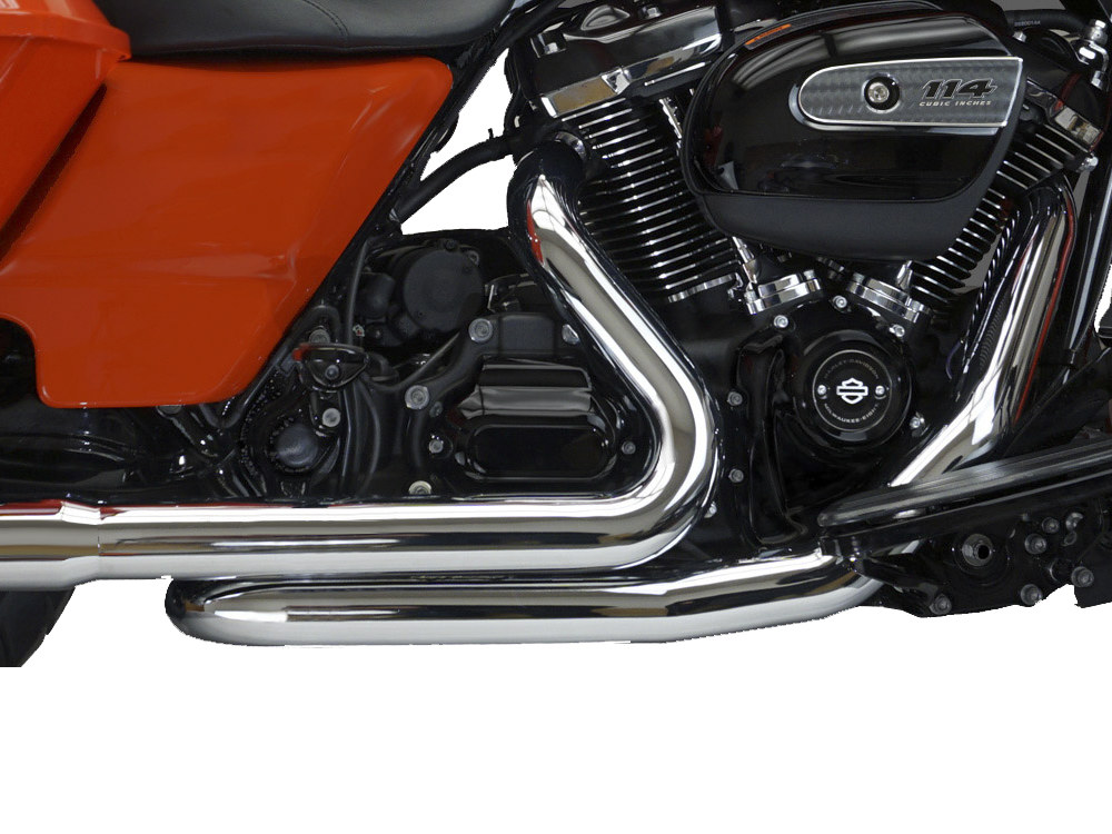Right Side Tuck & Under Headers – Chrome. Fits Touring 2017up.