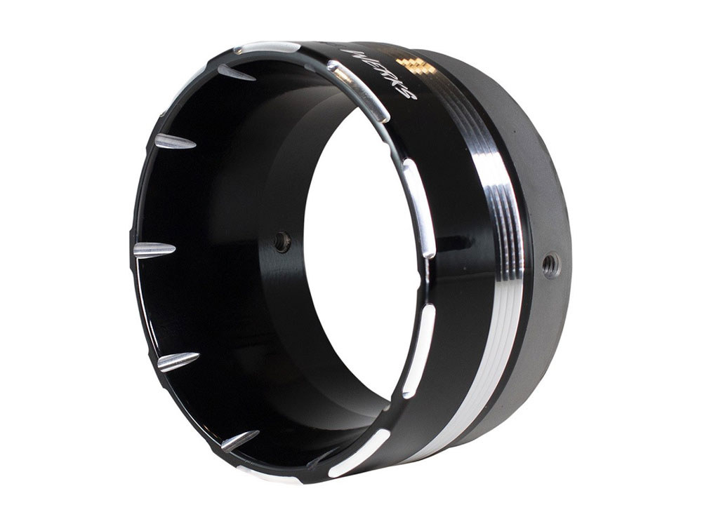 Tracer Straight Cut Billet End Cap - Black. Fits Khrome Werks 4.5in. Exhausts & Mufflers