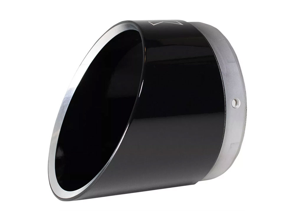 Edge Slash Cut Billet End Cap - Black. Fits Khrome Werks 4.5in. Exhausts & Mufflers