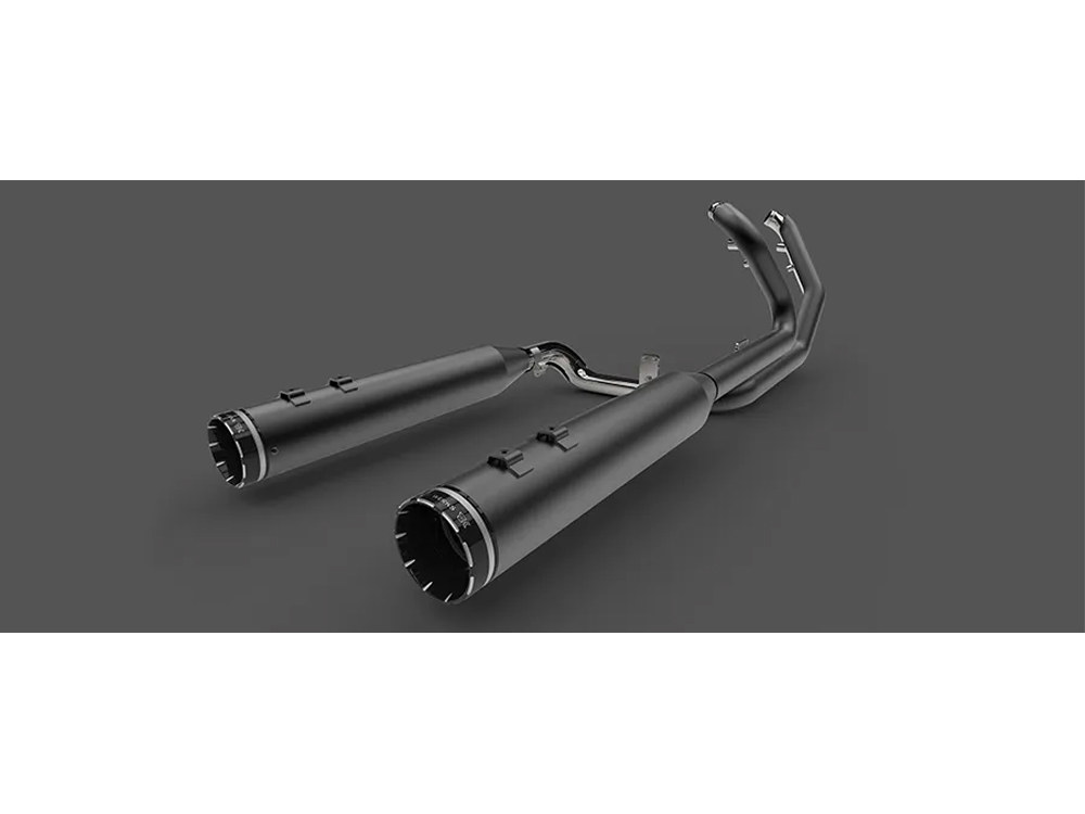Dominator 2-into-2 Dual Exhaust - Black Headers with Black 4.5in. Mufflers. Fits Touring 2017up