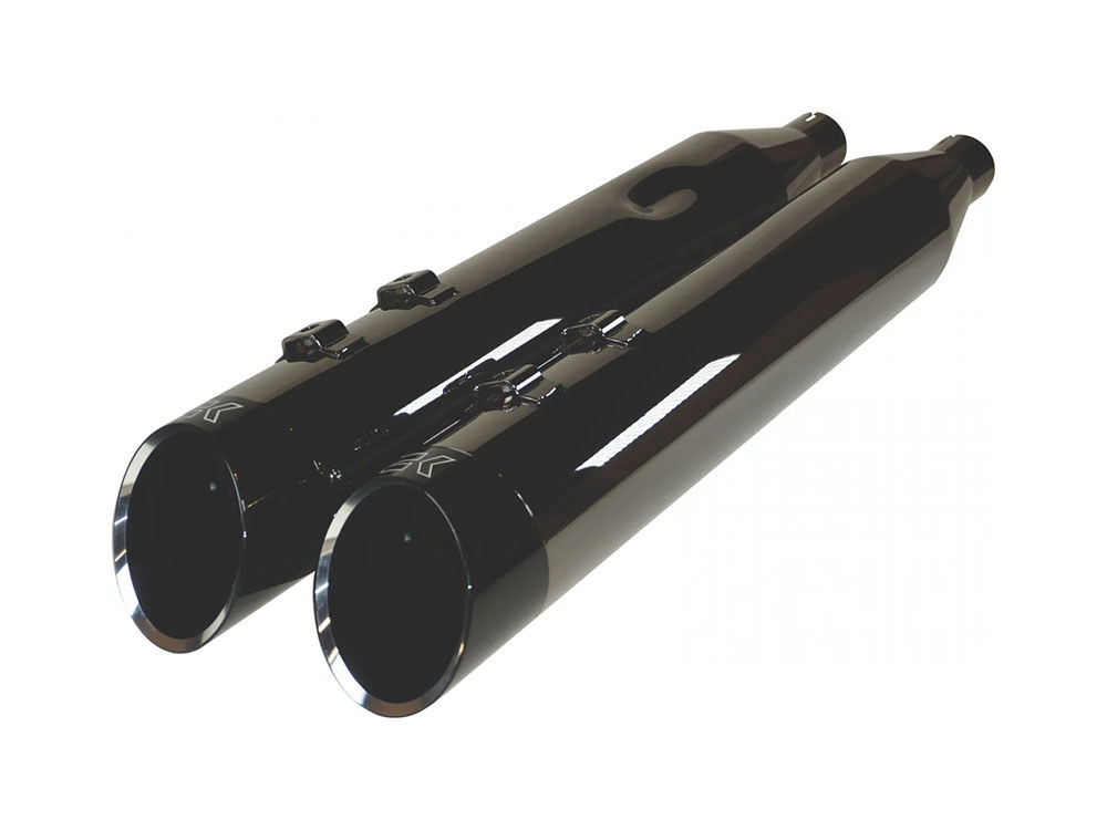 4-1/2in. Edge Slip-On Mufflers – Eclipse, Scorched Chrome. Fits Touring 2017up.