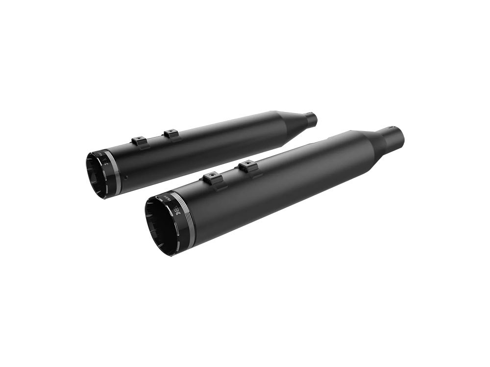 4-1/2in. Tracer Slip-On Mufflers - Black with Black End Caps. Fits Touring 2017up.