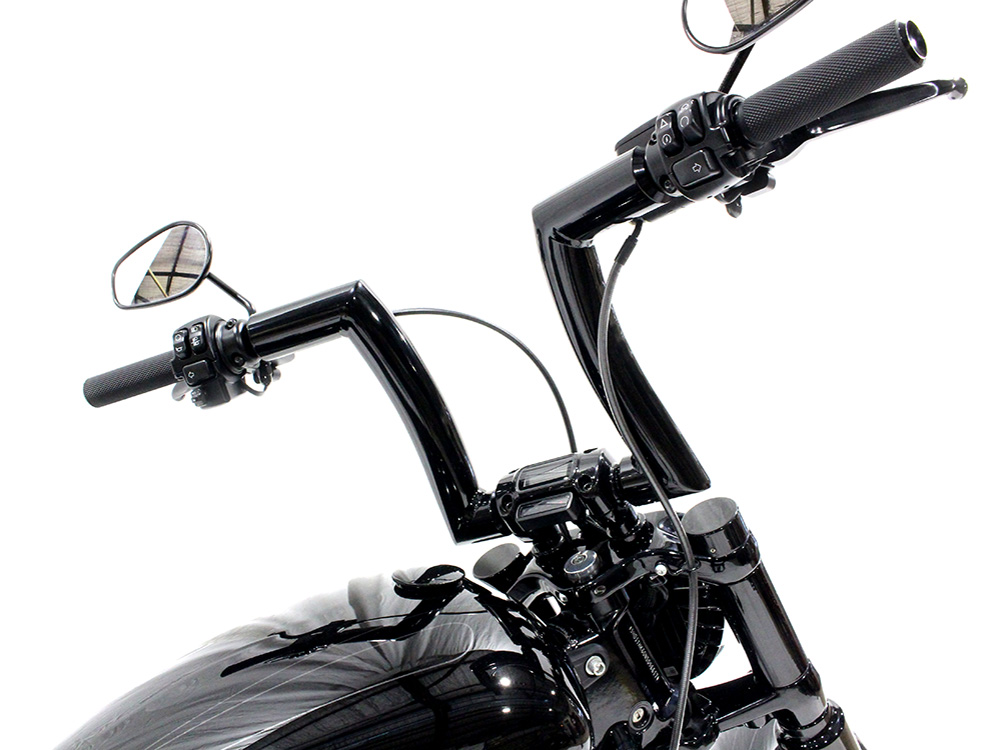 2.0in. Strip Bar, 12in. x 2in. Ape Hanger Handlebar – Gloss Black. Fits Breakout 2018-2024