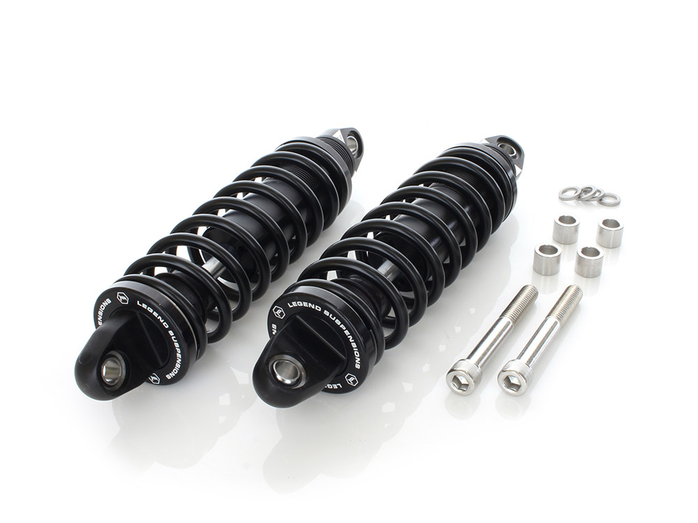 REVO Series, 12in. Rear Shock Absorbers - Black. Fits Dyna 1991-2017.