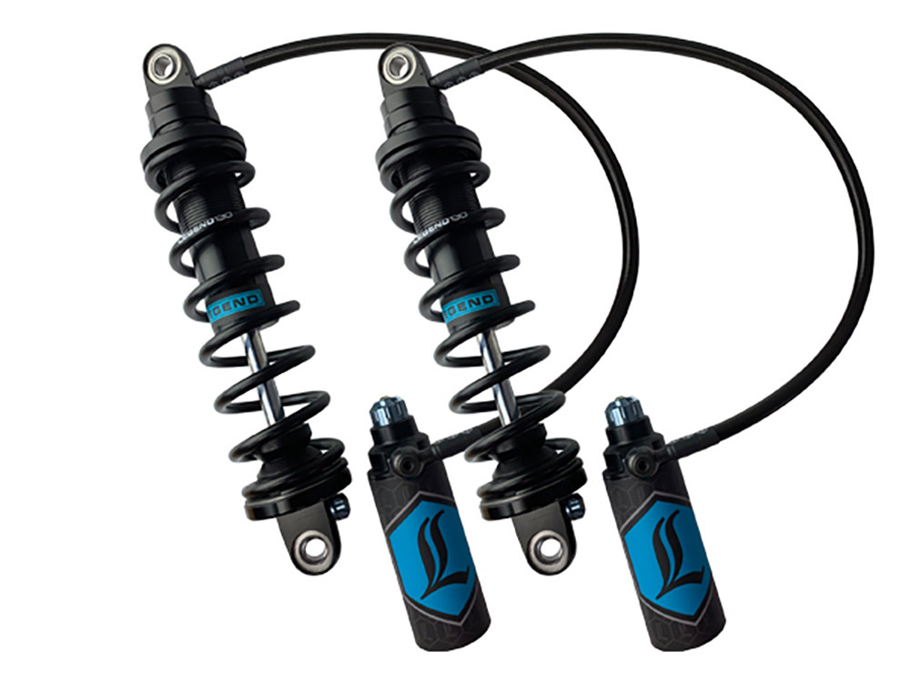 Revo ARC Remote Reservoir Suspension. 13in. Adjustable, Heavy Duty Spring Rate, Rear Shock Absorbers – Black. Fits Touring 2014up.