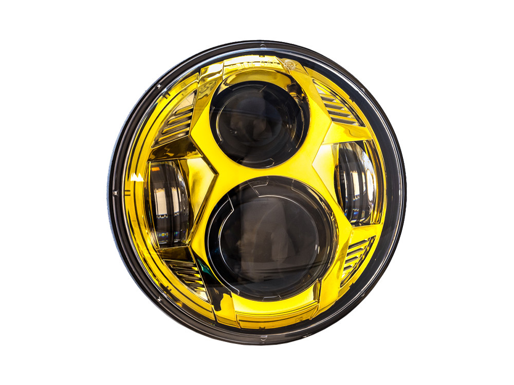 5-3/4in. LED HeadLight – Gold. Fits H-D & Indian Scout Models with 5-3/4in. Headlight.