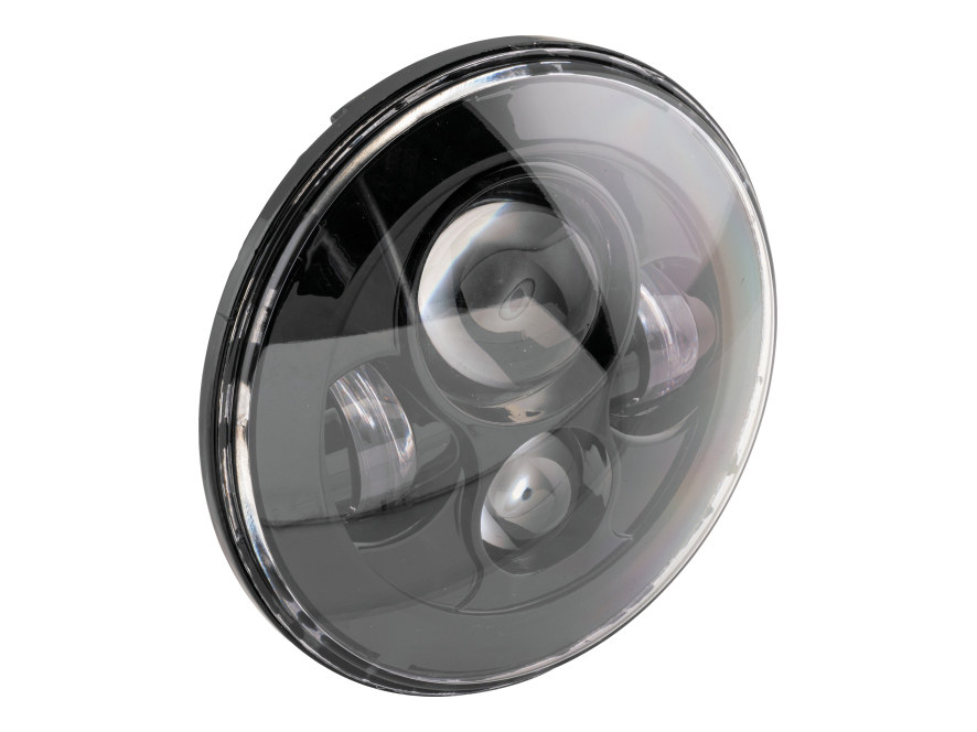 7in. LED HeadLight Insert - Black. Fits H-D, Indian Chief Classic & Dark Horse Models with 7in. Headlight.