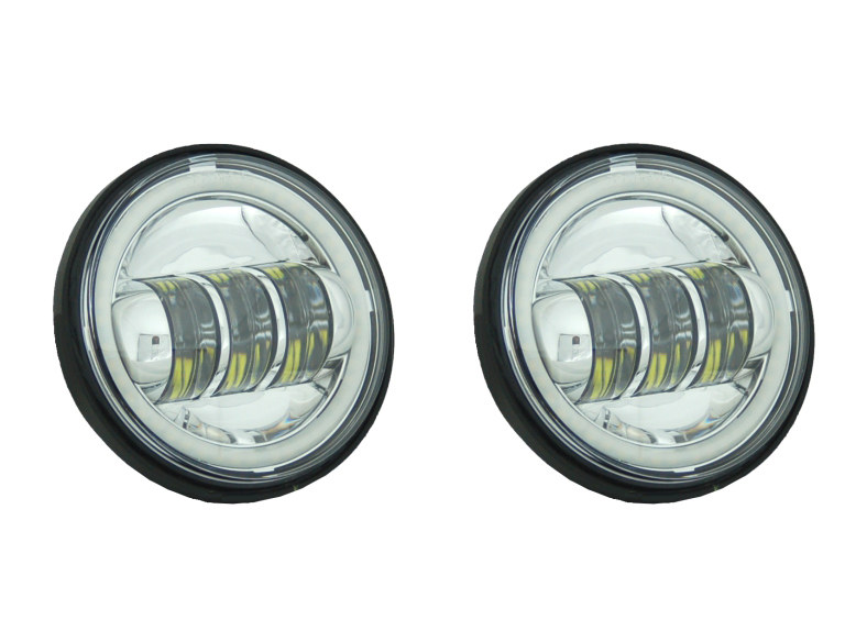 4-1/2in. LED Passing Lamp Inserts with Halo - Chrome.