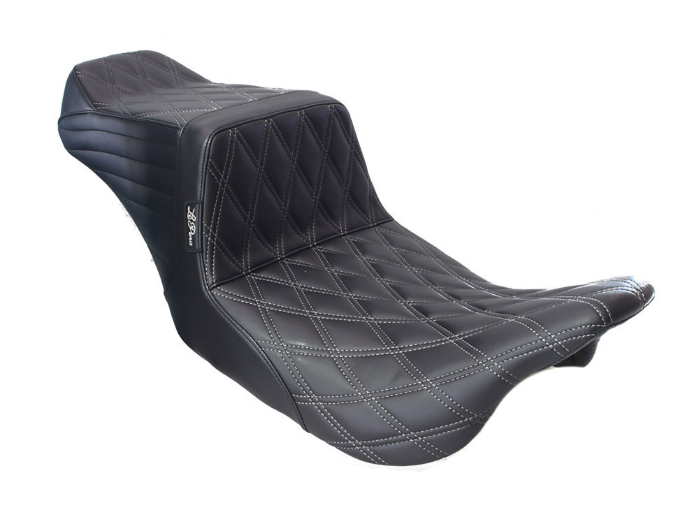 TailWhip Dual Seat with Gun Metal Grey Double Diamond Stitch. Fits Touring 2008up.