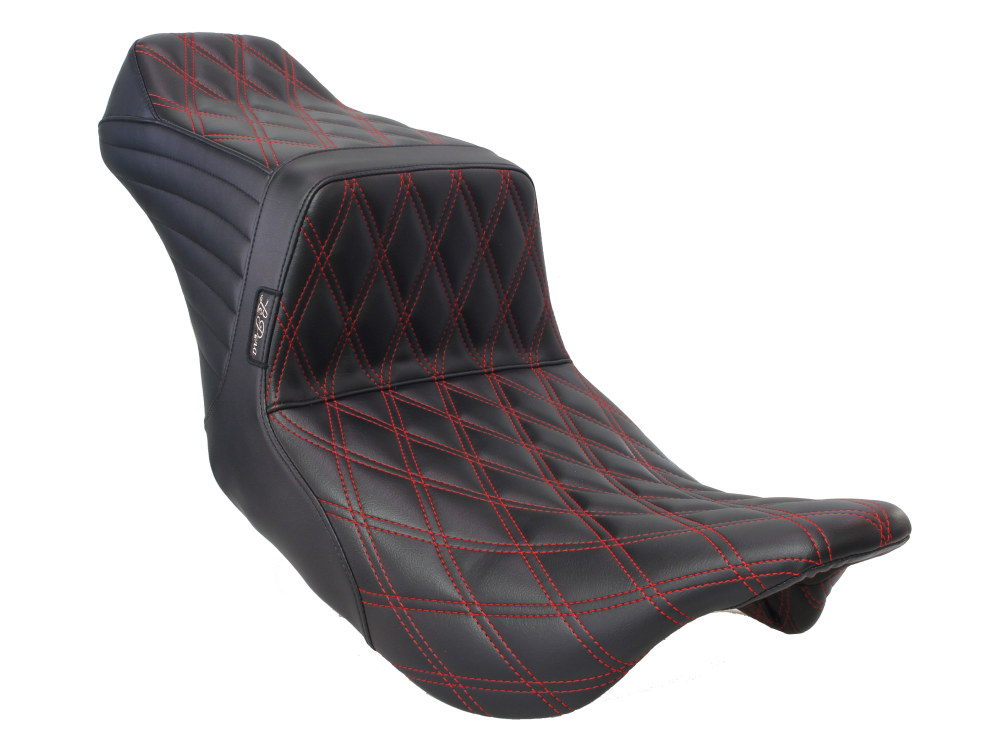 TailWhip Dual Seat with Red Double Diamond Stitch. Fits Touring 2008up.