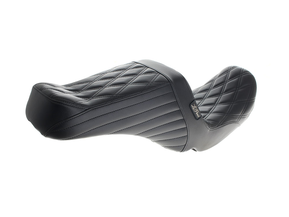 LEPERA SEATS TailWhip Up Front Reduced Reach Dual Seat - Black Double Diamond Stitch. Fits Dyna 2006-2017.