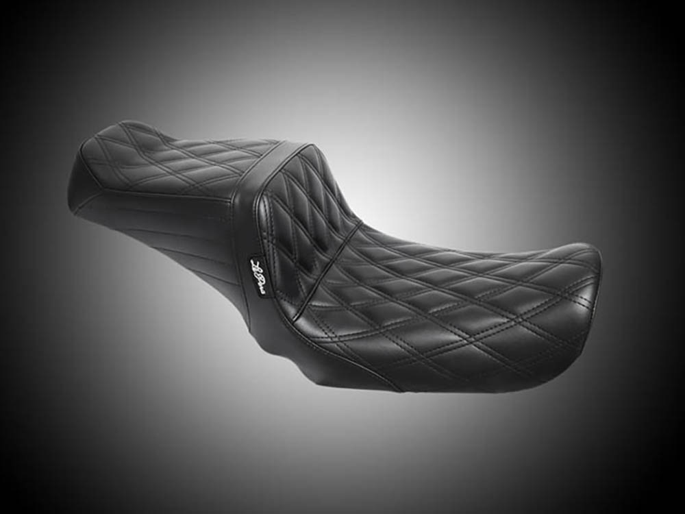 TailWhip Dual Seat - Black Double Diamond Stitch. Fits Dyna 1996-2003