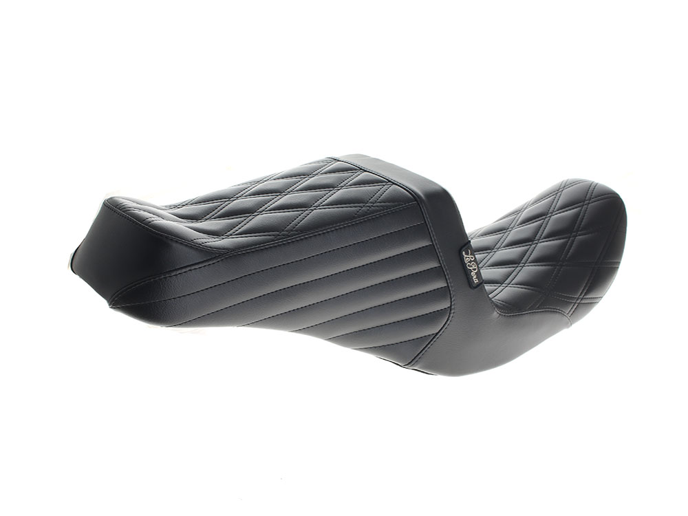 LEPERA SEATS TailWhip Up Front Reduced Reach Dual Seat - Black Double Diamond Stitch. Fits Dyna 1996-2003