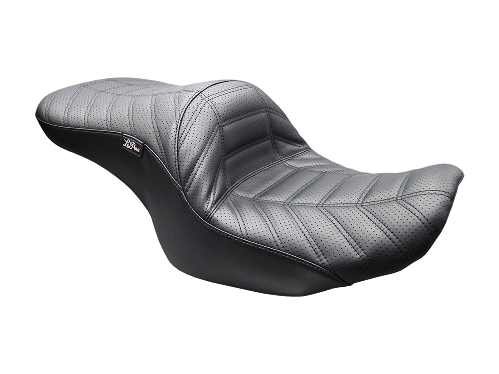 LEPERA SEATS Maverick Indy Up Front Reduced Reach Dual Seat - Double Track Pleat. Fits CVO Touring 2023up, Street Glide & Road Glide 2024up, Touring 2025up