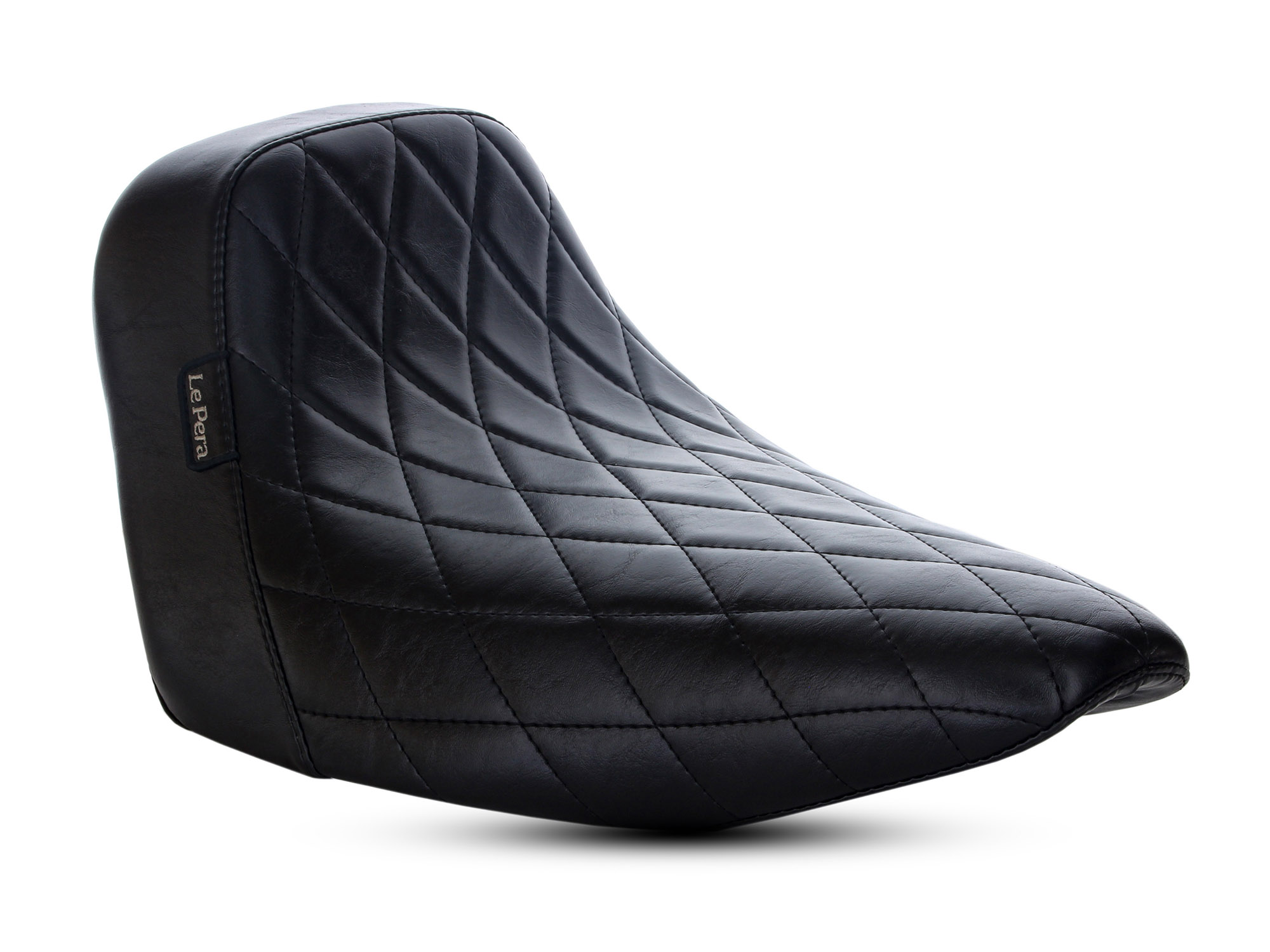 Bare Bones Solo Seat with Black Diamond Stitch. Fits Sport Glide & Low Rider 2018up & Low Rider S 2020up.