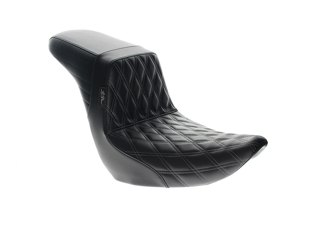 KickFlip Dual Seat with Gun Metal Grey Double Diamond Stitch. Fits Sport Glide & Low Rider 2018up & Low Rider S 2020up.
