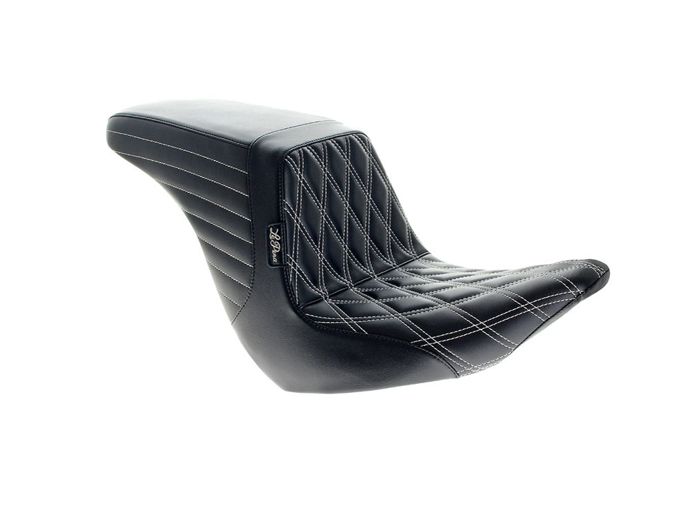 Kickflip Up Front Reduced Reach Dual Seat with Black Double Diamond Stitch. Fits Sport Glide & Low Rider 2018up & Low Rider S 2020up.