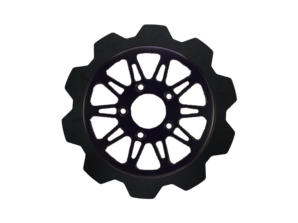 11.5in. Rear Omega Crown Disc Rotor – Black Band & Black Carrier. Fits Big Twin 2000up & Sportster 2000-2010.