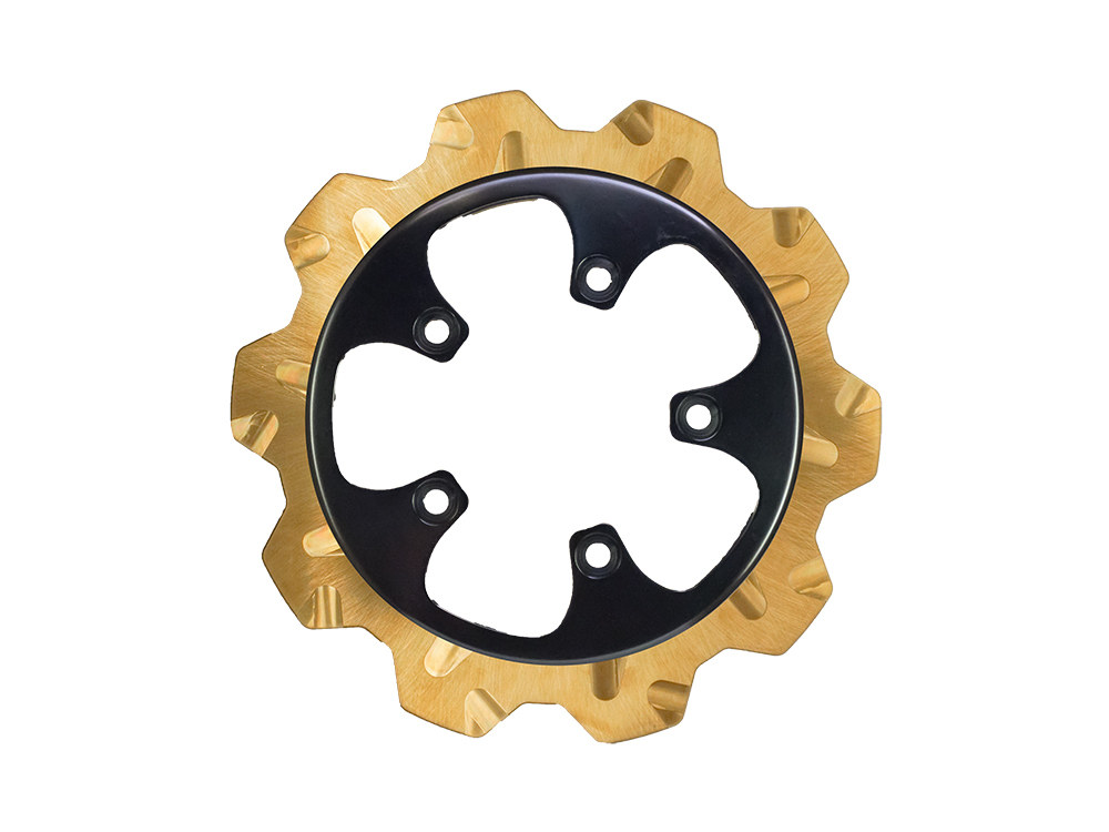 11.8in. Rear Crown Disc Rotor – Gold Band & Black Carrier. Fits V-Rod 2006-2017.