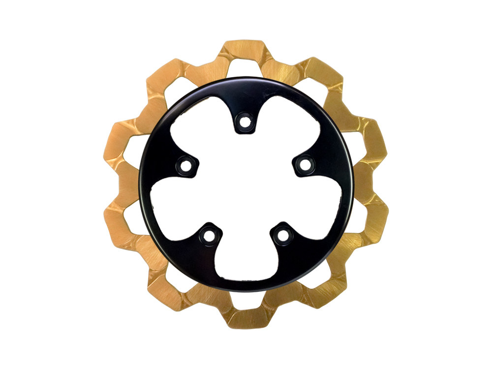 11.8in. Rear Bow-Tie Disc Rotor – Gold Band & Black Carrier. Fits V-Rod 2006-2017.